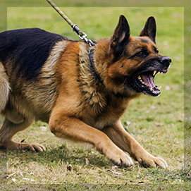 snarling-german-shepherd a vicious dog that could bite and cause injuries
