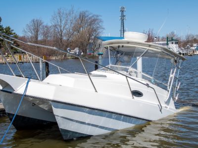 Boat accident - halfway sunk