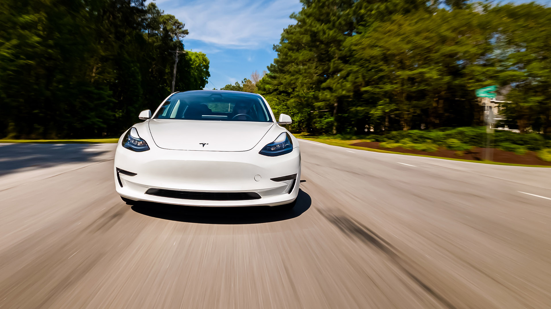 Tesla being driven