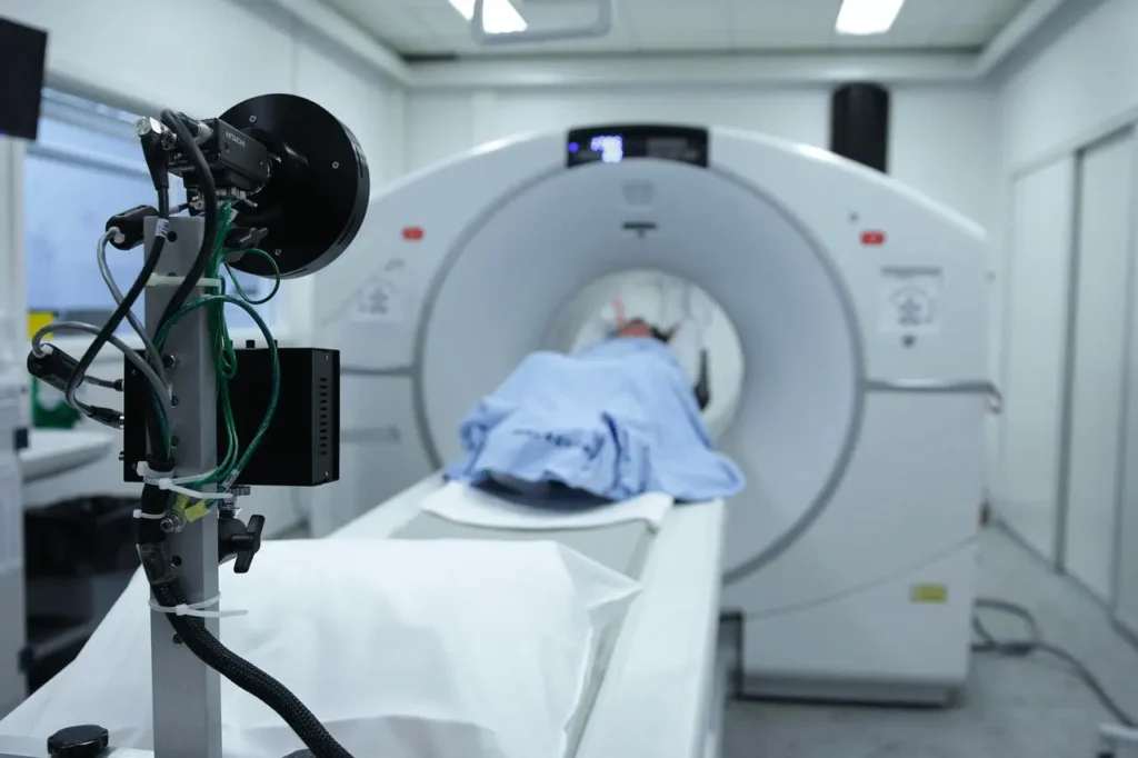 mri machine with patient